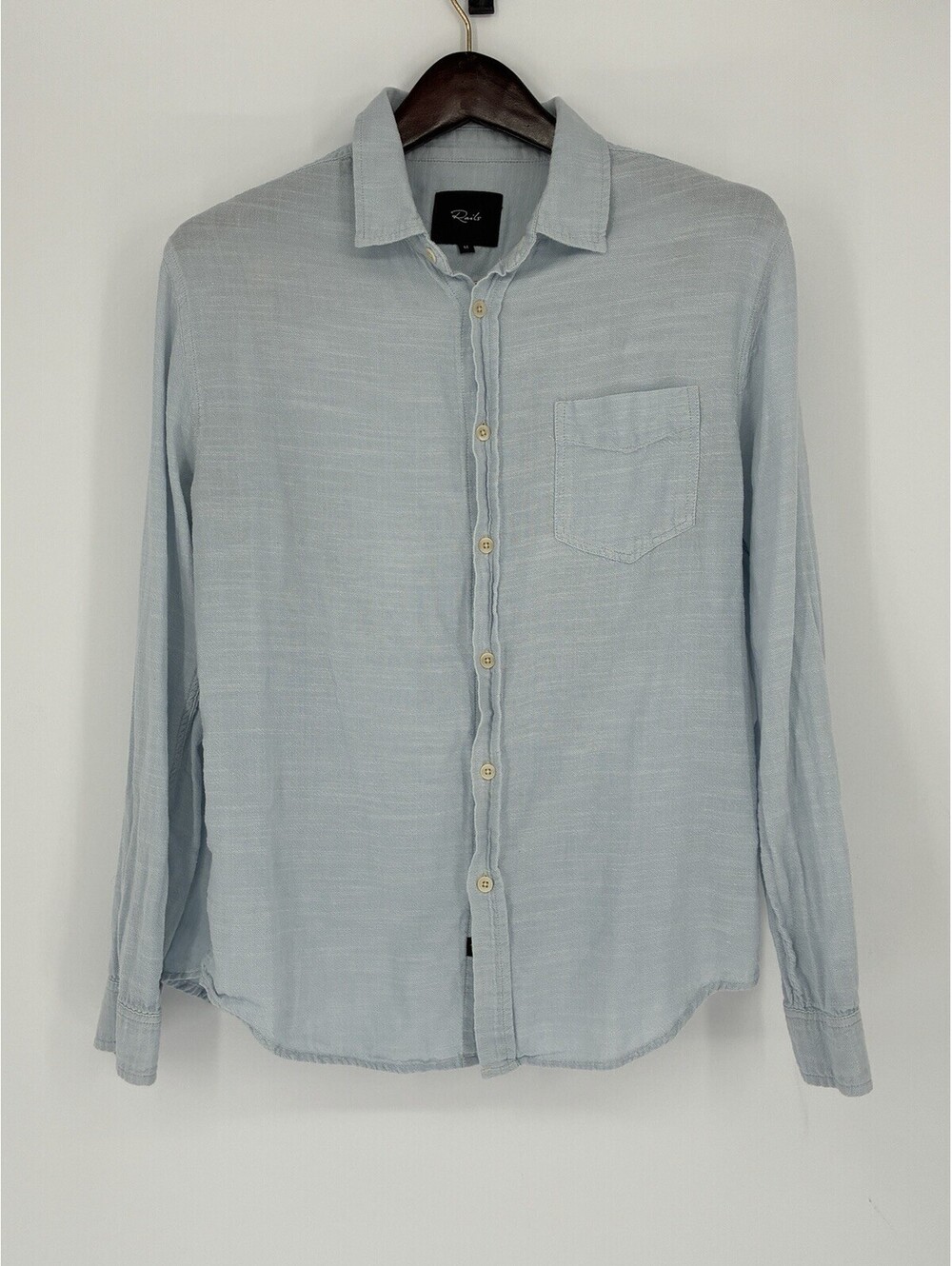 Rails Wyatt Oxford Men's Medium M Blue Cotton Button Down Shirt Long Pocket